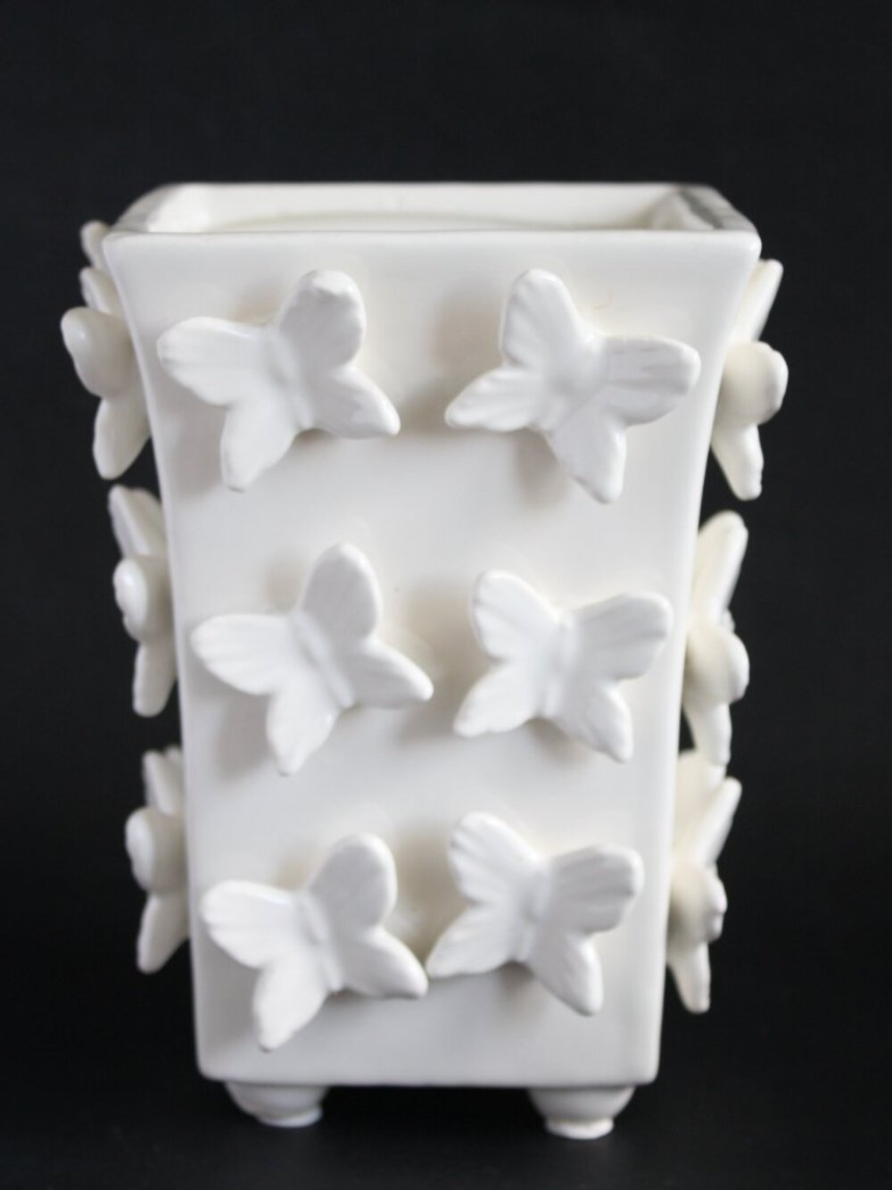 Vintage Butterfly Vase Planter White 3D butterflies Farmhouse Decor boho Decor